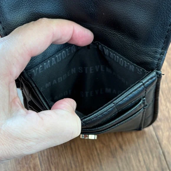 Steve Madden Black Quilted Wristlet with Gold Accents - Picture 4 of 5